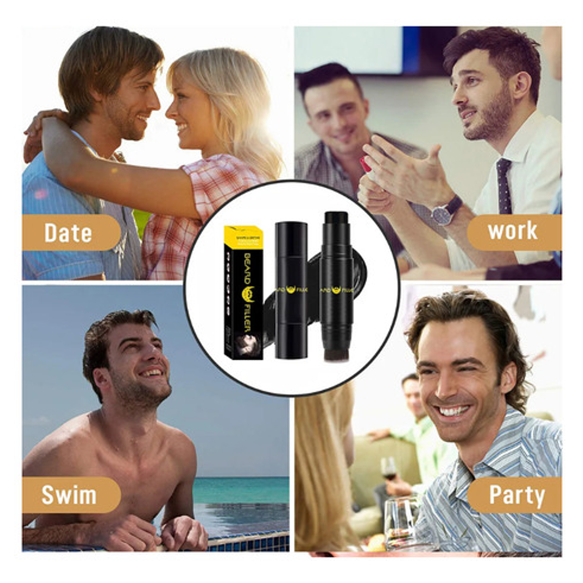 Tinte Lápiz Dual Temporal Para Barba Beard Shaping Premium 8