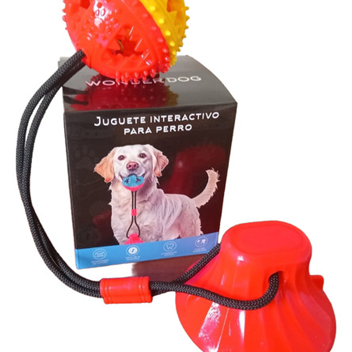 Juguete Tracción Con Ventosa Y Cascabel Perro Mascotas 1