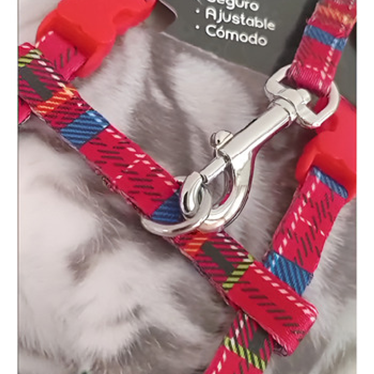 Set Correa + Arnés Gato Diseño Escocés Wondercat Mascotas 2