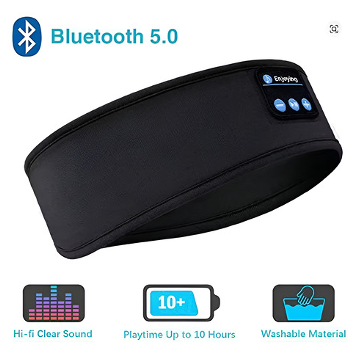 Antifaz Audífonos Bluetooth Anti-ruido Para Dormir Correr 1