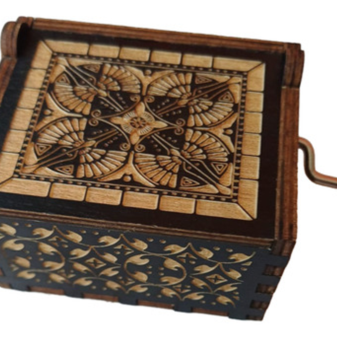 Caja Musical De Madera Con Manivela Star Wars Intro Famosa 4