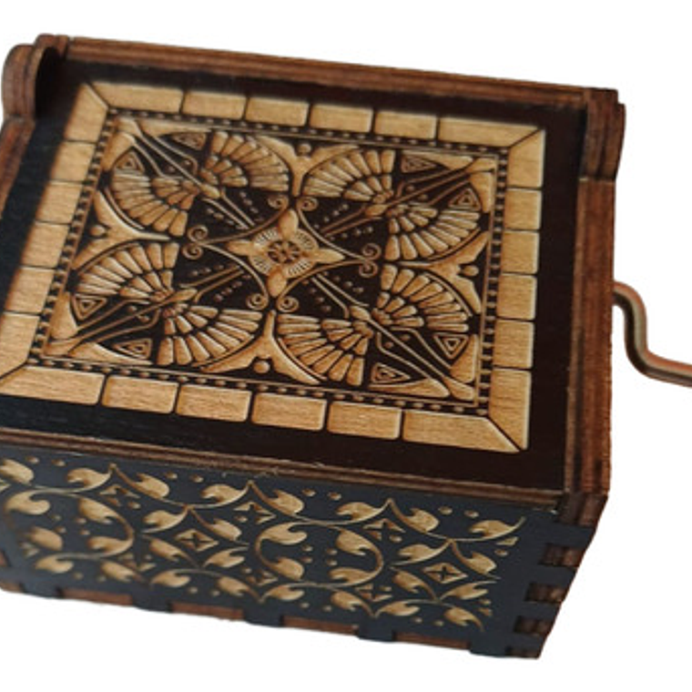 Caja Musical De Madera Con Manivela Star Wars Intro Famosa 4