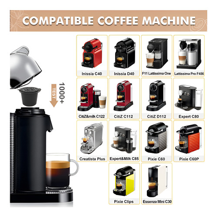 Pack 6 Capsulas Café Reutilizable Para Cafetera Nespresso 4