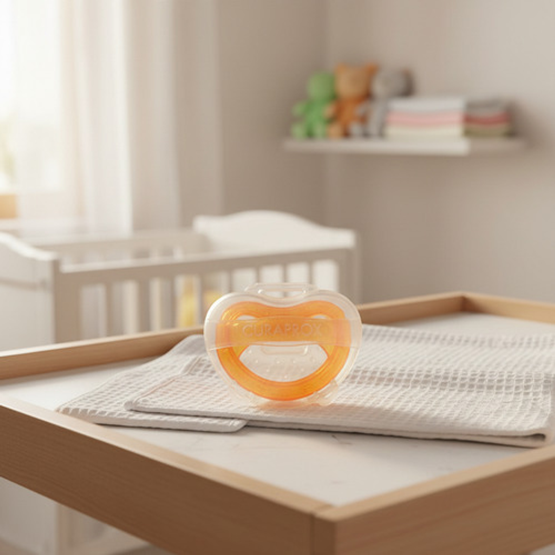 Set Chupete Fisiológico Bebés Curaprox + Sujetador Comodidad 23