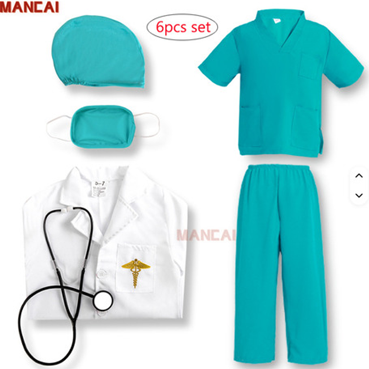 Disfraz Doctor Niños Médico Doctora Disfraces Con Accesorios 4
