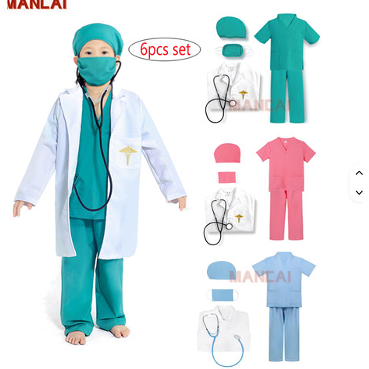 Disfraz Doctor Niños Médico Doctora Disfraces Con Accesorios 7