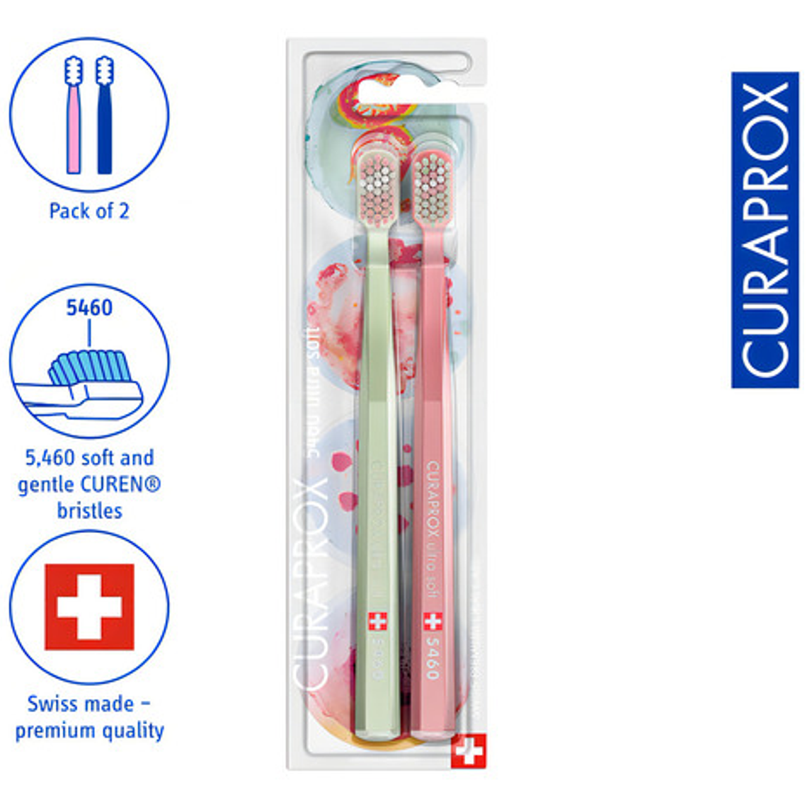 Pack Duo Cepillos Dientes Curaprox Microdcope Edition 5460 Color Agua 3