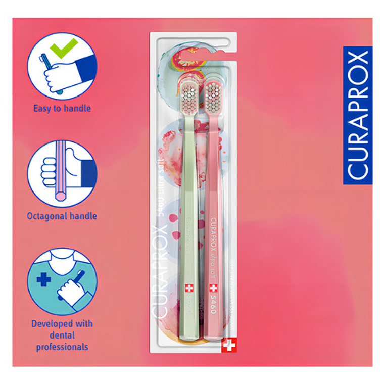 Pack Duo Cepillos Dientes Curaprox Microdcope Edition 5460 Color Agua 5