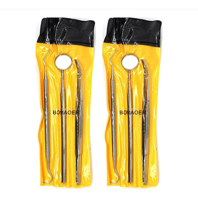 Kit Examen Espejo Pinza Y Sonda Dental Odontología Full 2