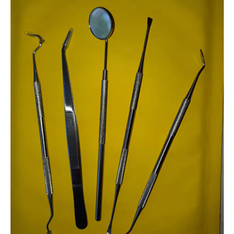Kit Examen Espejo Pinza Y Sonda Dental Odontología Full 6
