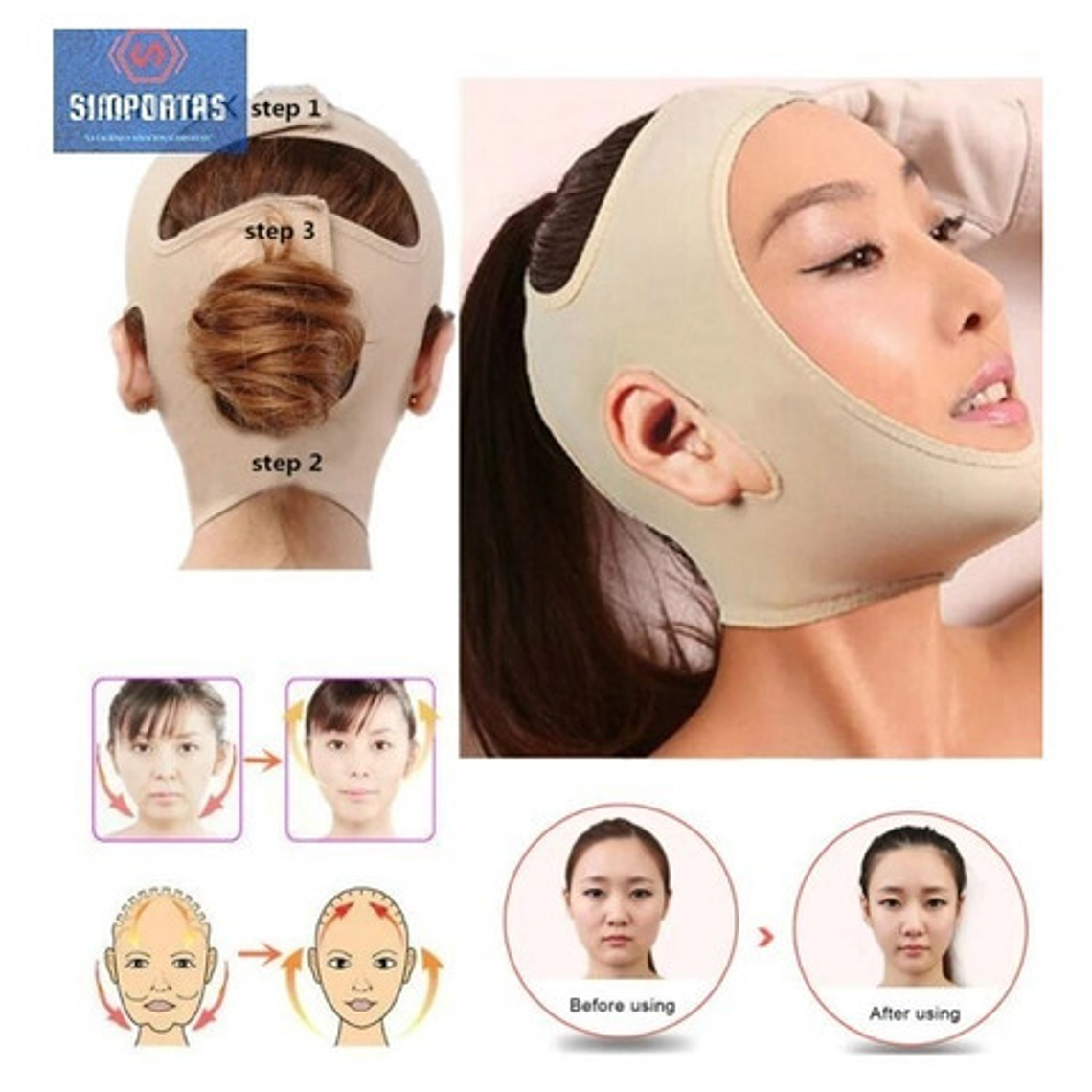 Mentonera Faja Facial Papada Rostro Medidas Full 6