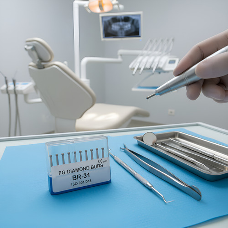 Fresas Redondas Piedras Diamante Odontología Br-31 Set 10u 2