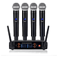 Micrófonos Inalámbricos Profesionales Karaoke Kit 4 Canalesuhf Receptor Alta Calidad Para Eventos Y Karaoke Negro - Miniatura 1