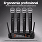 Micrófonos Inalámbricos Profesionales Karaoke Kit 4 Canalesuhf Receptor Alta Calidad Para Eventos Y Karaoke Negro - Miniatura 6