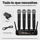 Micrófonos Inalámbricos Profesionales Karaoke Kit 4 Canalesuhf Receptor Alta Calidad Para Eventos Y Karaoke Negro - Miniatura 10