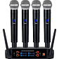 Micrófonos Inalámbricos Profesionales Karaoke Kit 4 Canalesuhf Receptor Alta Calidad Para Eventos Y Karaoke Negro - Miniatura 11