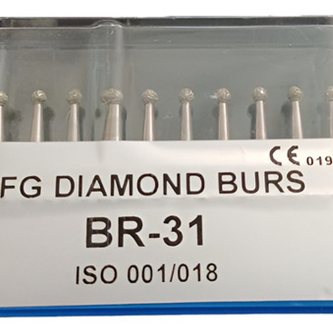 Fresas Redondas Piedras Diamante Odontología Br-31 Set 10u Color Agua 1