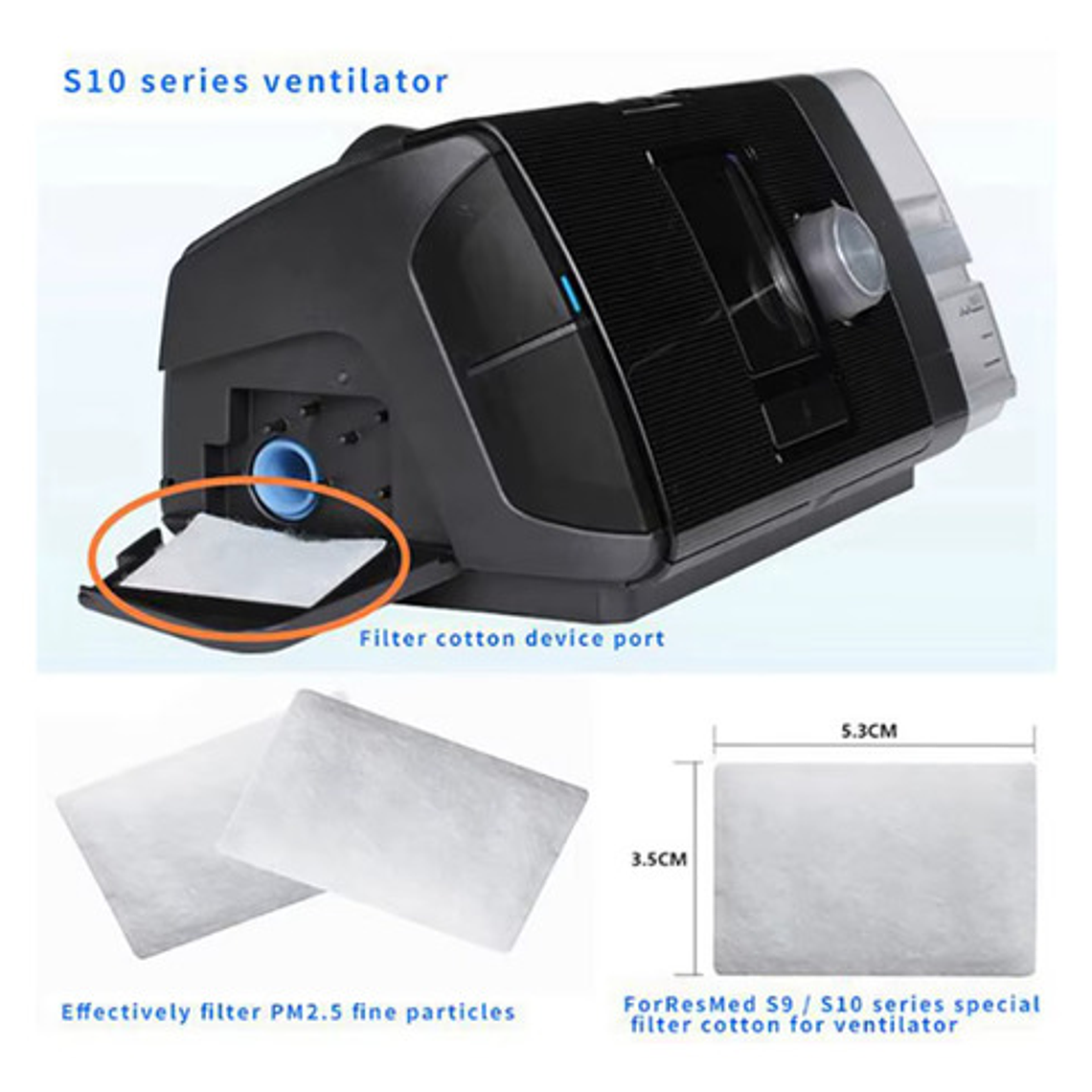 20x Filtros Para Cpap Resmed Airsense 10 Y Aircurve 10 A S9 8