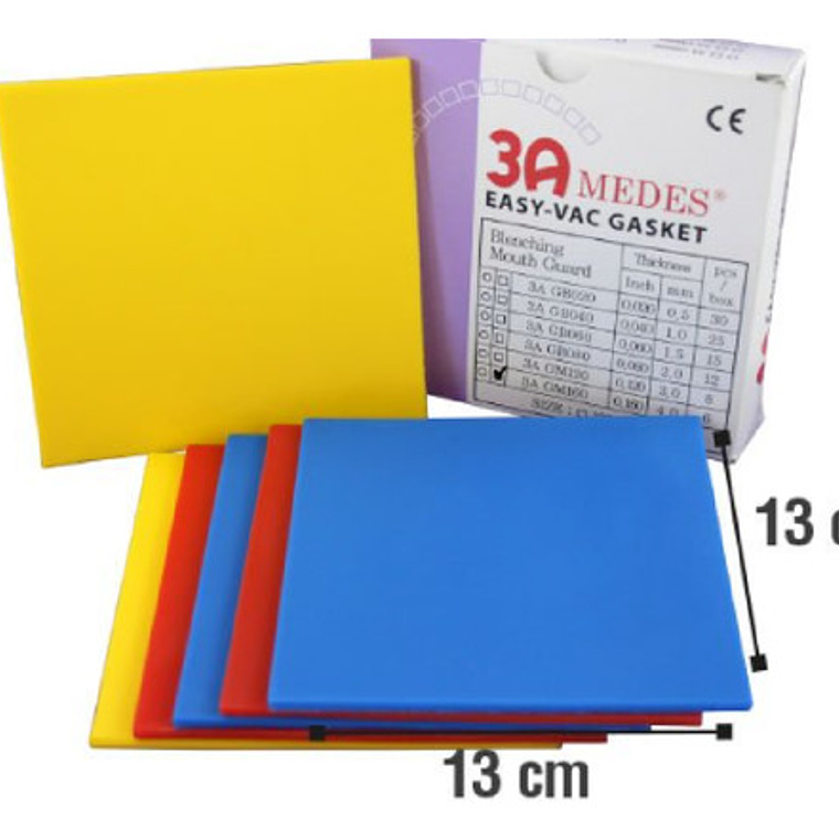 Pack 5 Laminas Dentales Protector Bucal Colores 4mm Termopl. 23