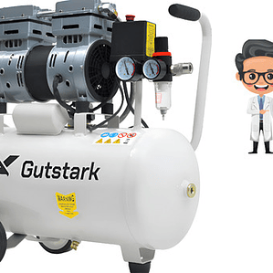 Compresor Dental Libre De Aceite Silencioso 25lts 1hp Prof.