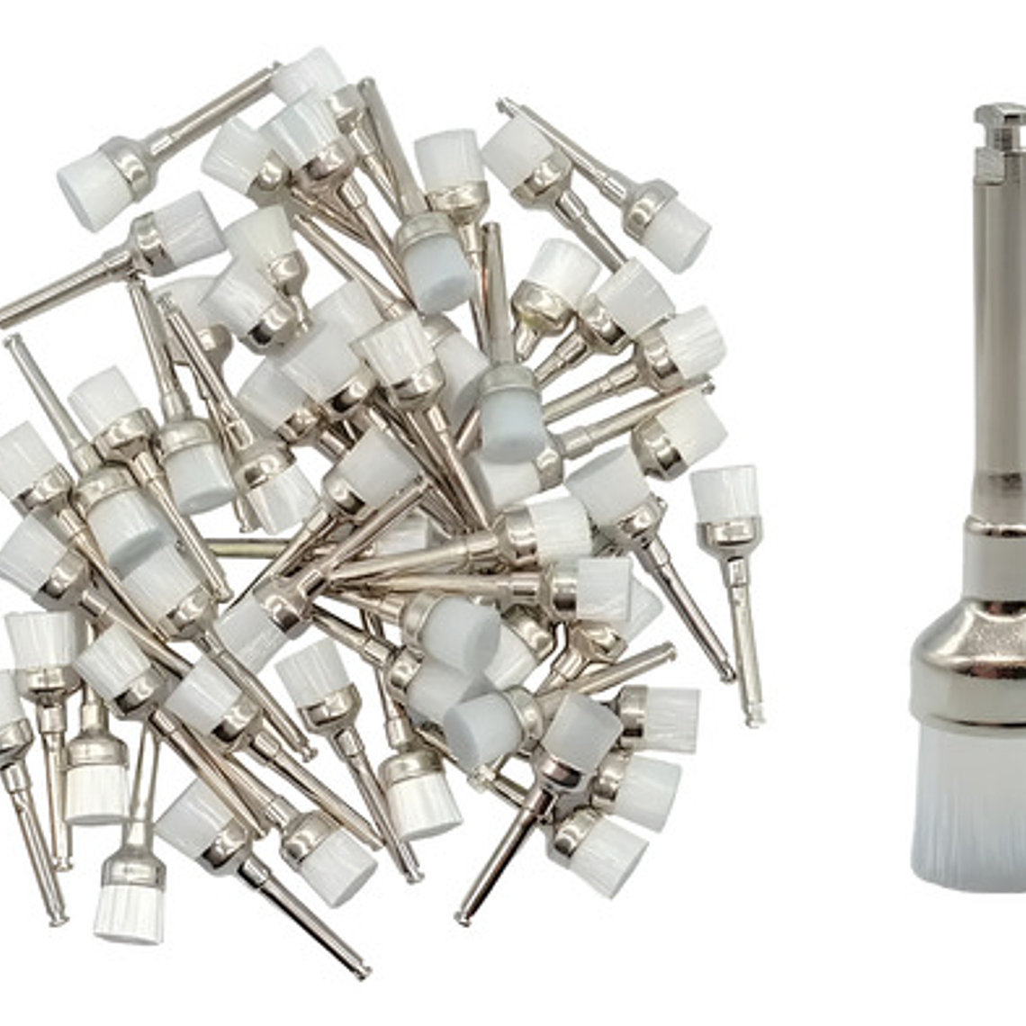 Pack 100 Escobillas Profilaxis Dental Blancas En Caja 1