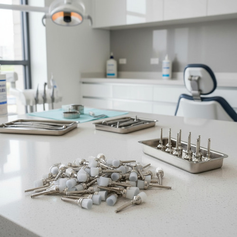 Pack 100 Escobillas Profilaxis Dental Blancas En Caja 2