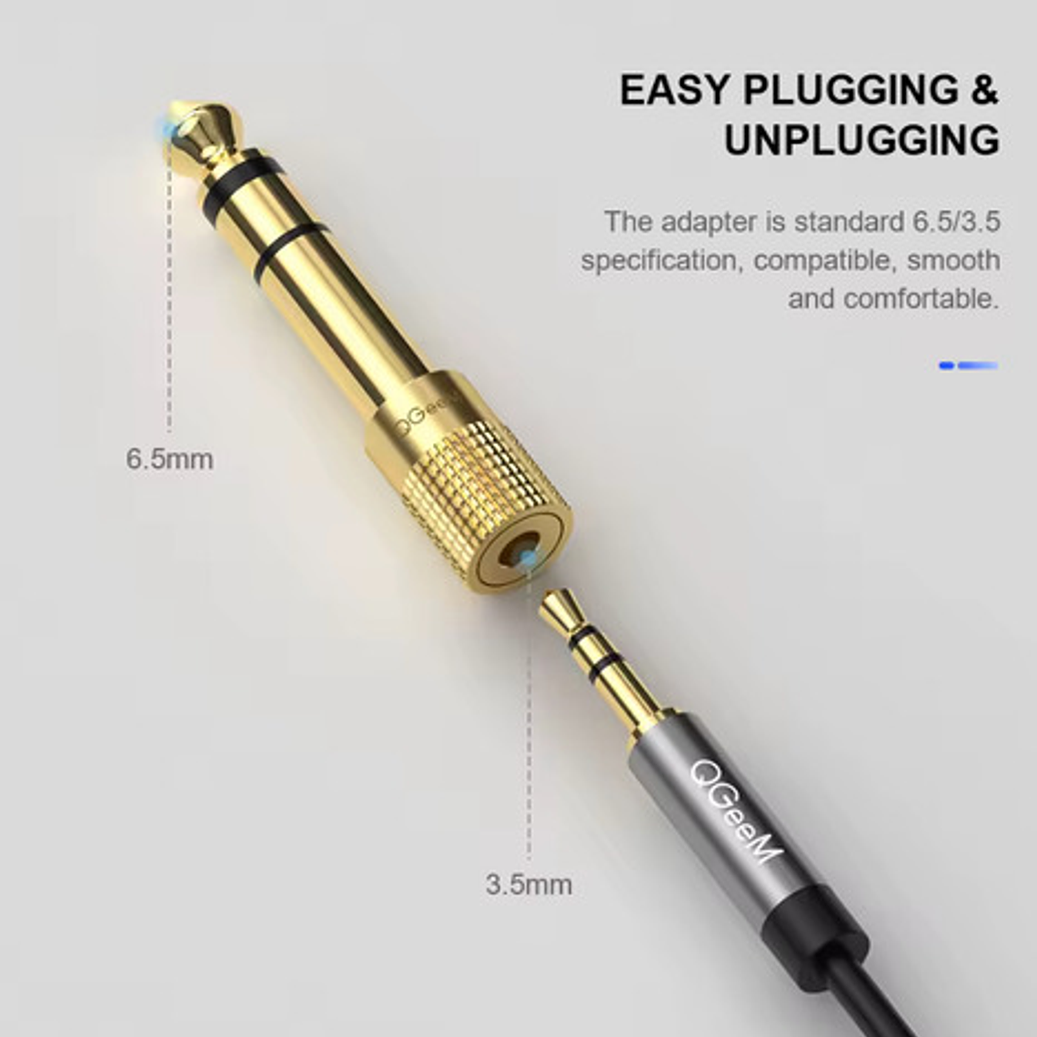 Adaptador Audio Plug 6.5mm Macho Jack 3.5mm Hembra Microfono 5