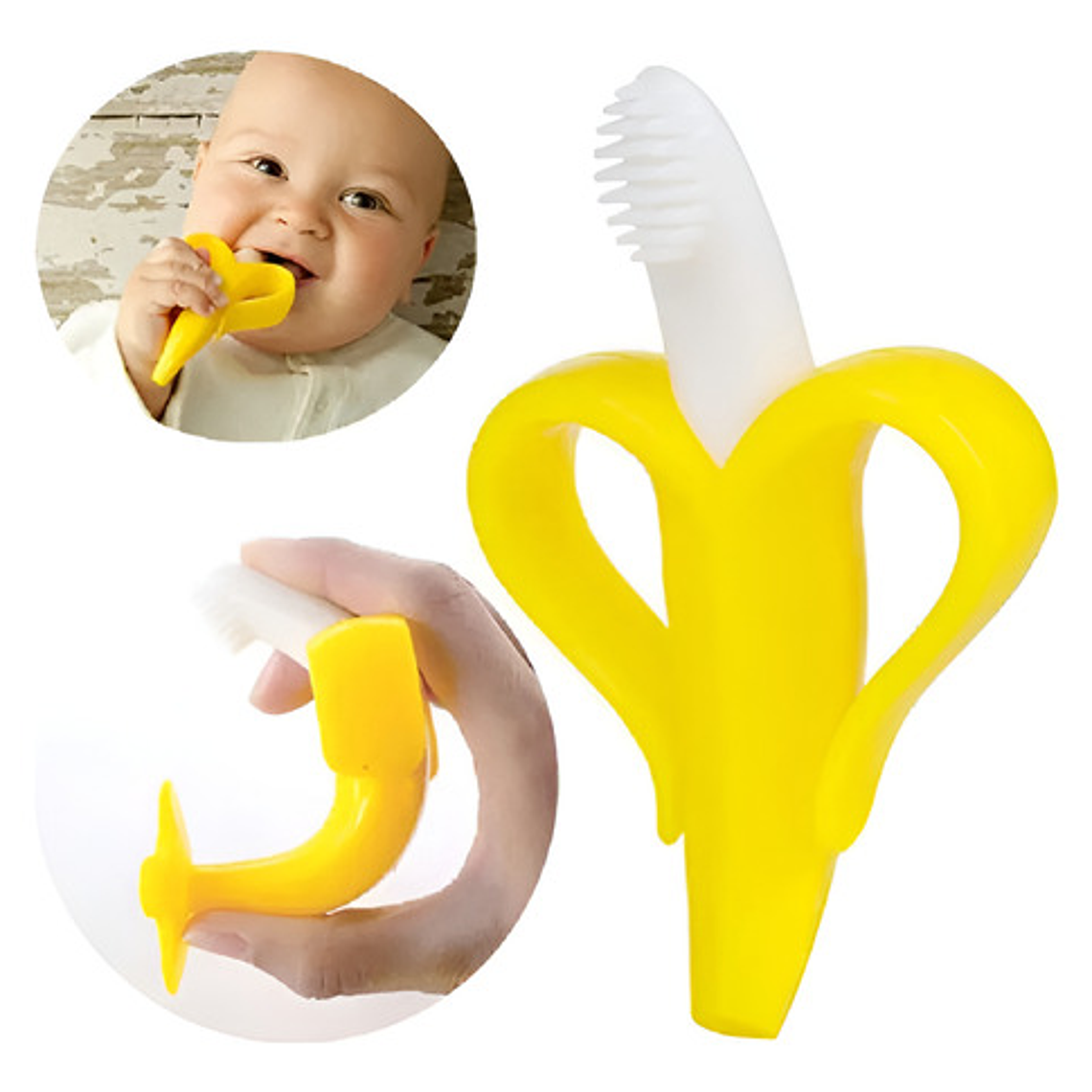 Mordedor Cepillo Para Bebés Silicona Plátano Banana 1