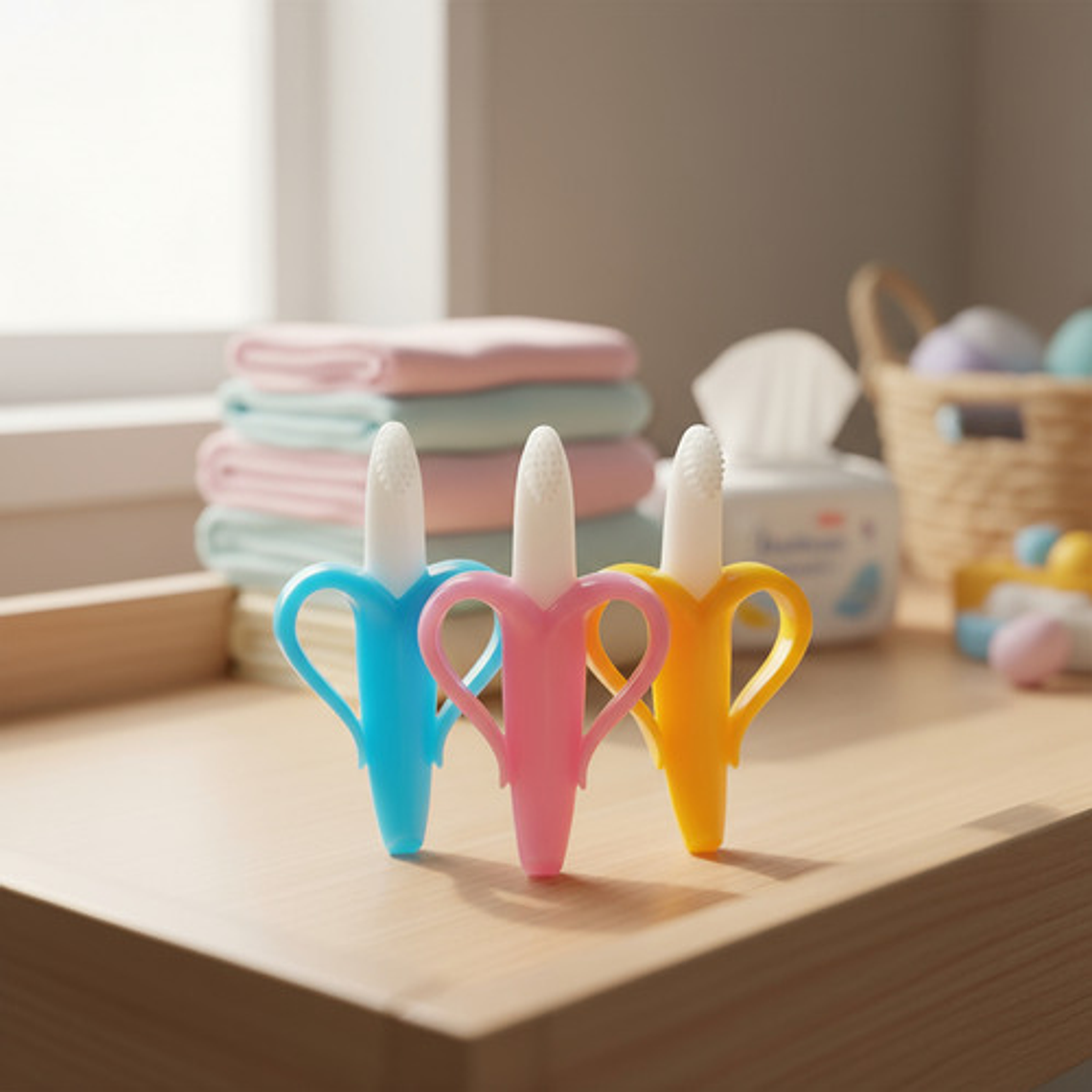 Mordedor Cepillo Para Bebés Silicona Plátano Banana 7