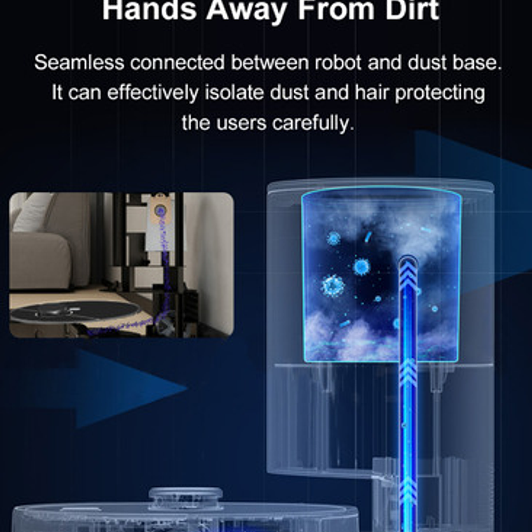 Robot Aspiradora Y Trapeado Autovaciado Dual 6500pa Uv Alexa 5