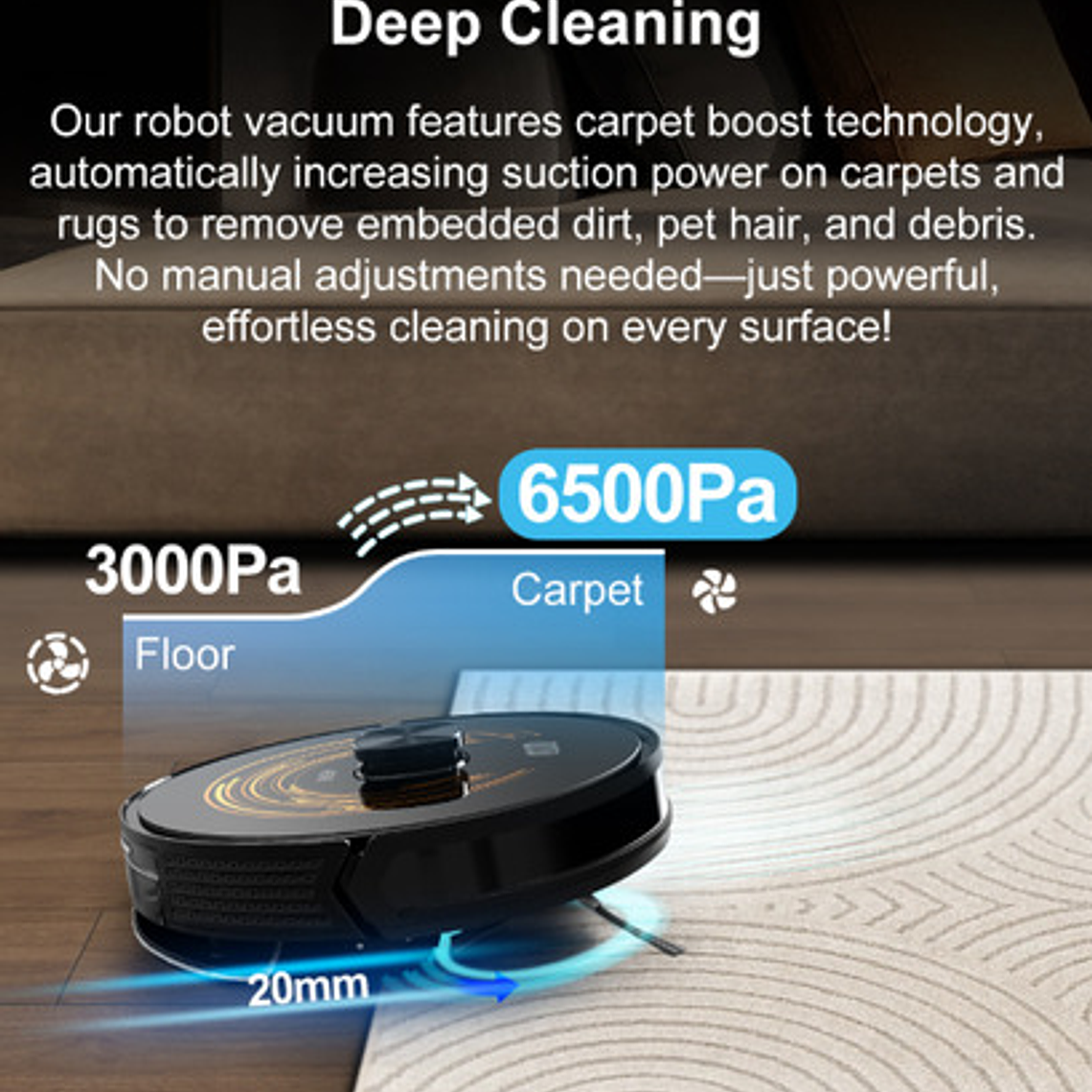 Robot Aspiradora Y Trapeado Autovaciado Dual 6500pa Uv Alexa 6