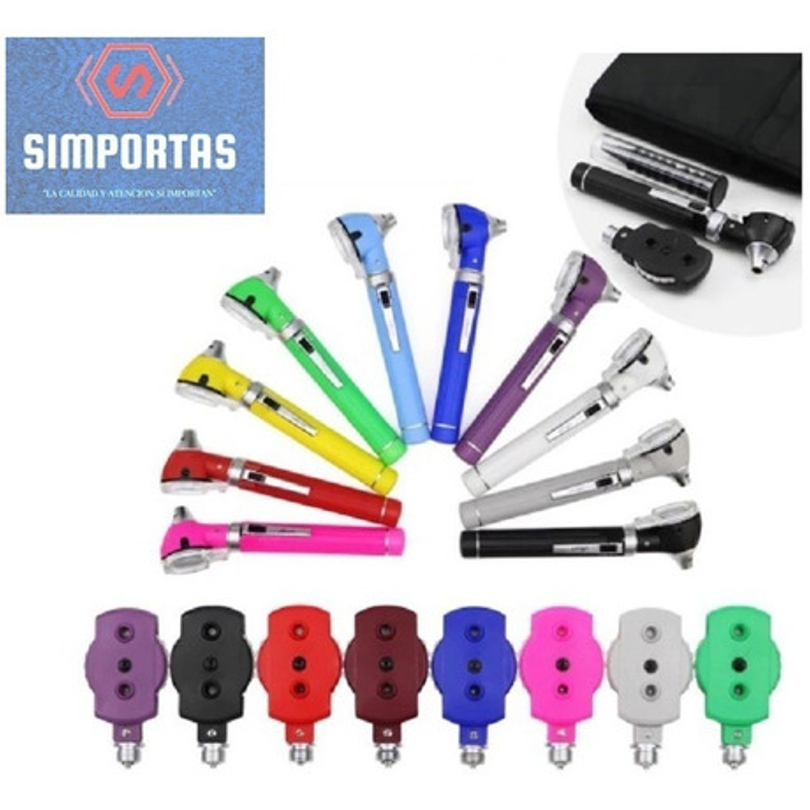 Otoscopio Y Oftalmoscopio Set Medico Reflejo Santiago Full 20