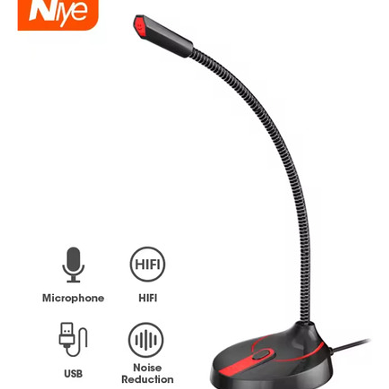 Micrófono De Pie Gamer Portátil Con Swich Flexible Y Macizo 2