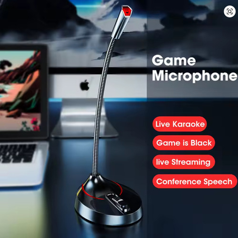 Micrófono De Pie Gamer Portátil Con Swich Flexible Y Macizo 6