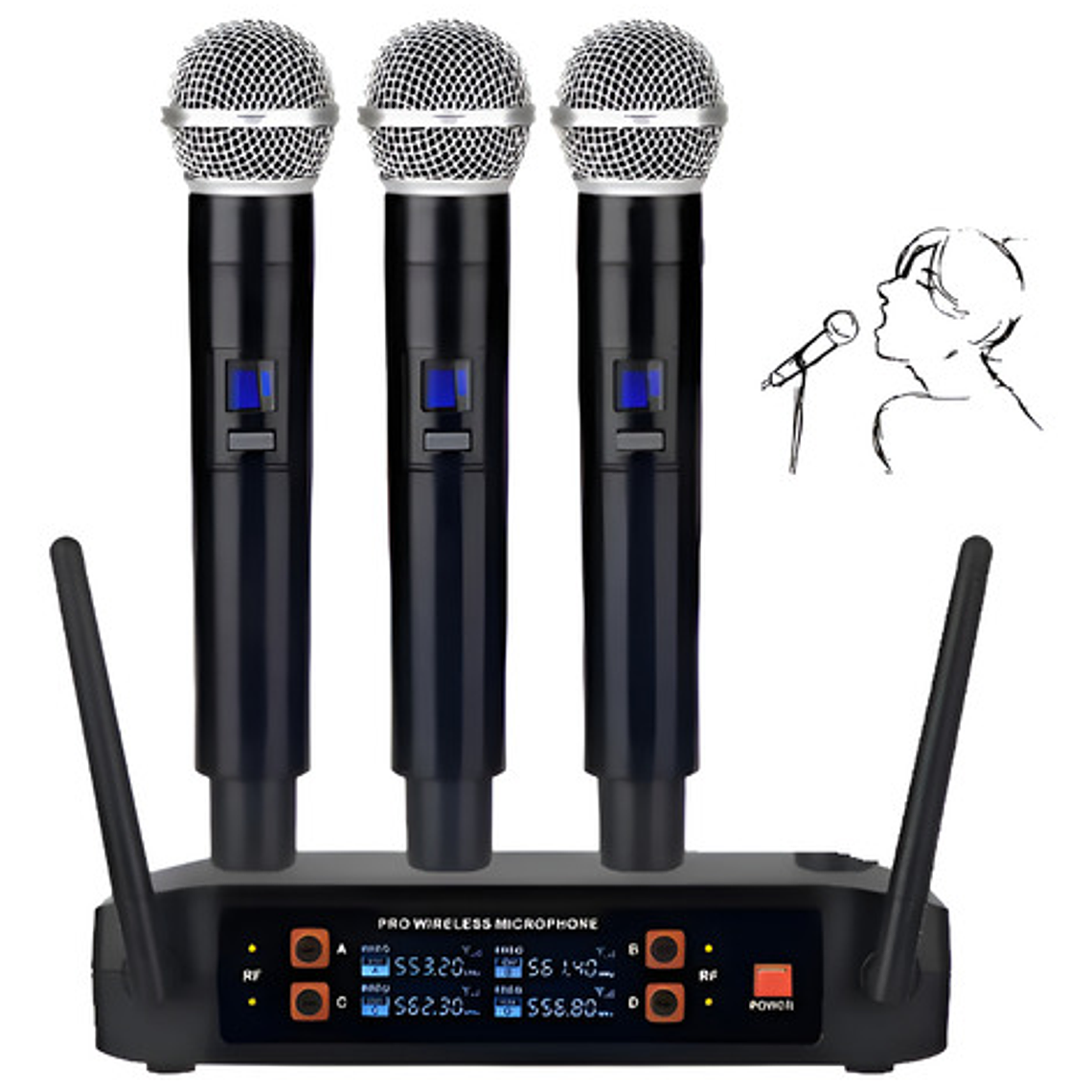 Micrófonos Inalámbricos Profesionales Karaoke Kit 3 Canales 1