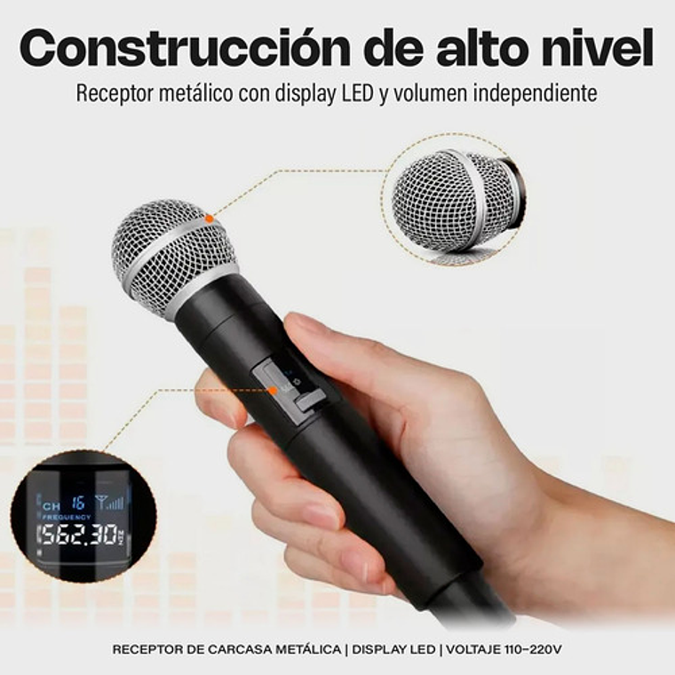 Micrófonos Inalámbricos Profesionales Karaoke Kit 3 Canales 5