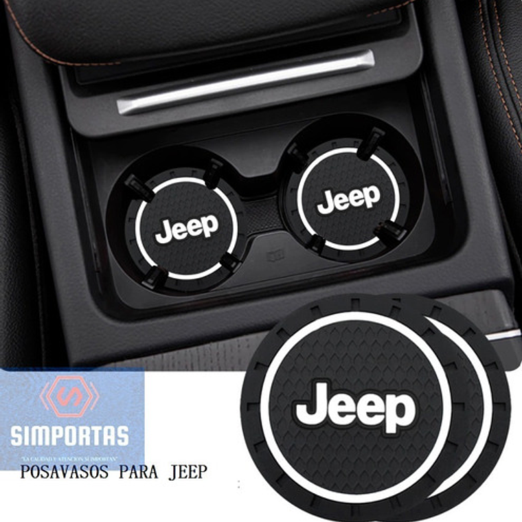 Posa Vasos Goma 7cm Diámetro Logo Jeep X 2 Unidades Santiago 2