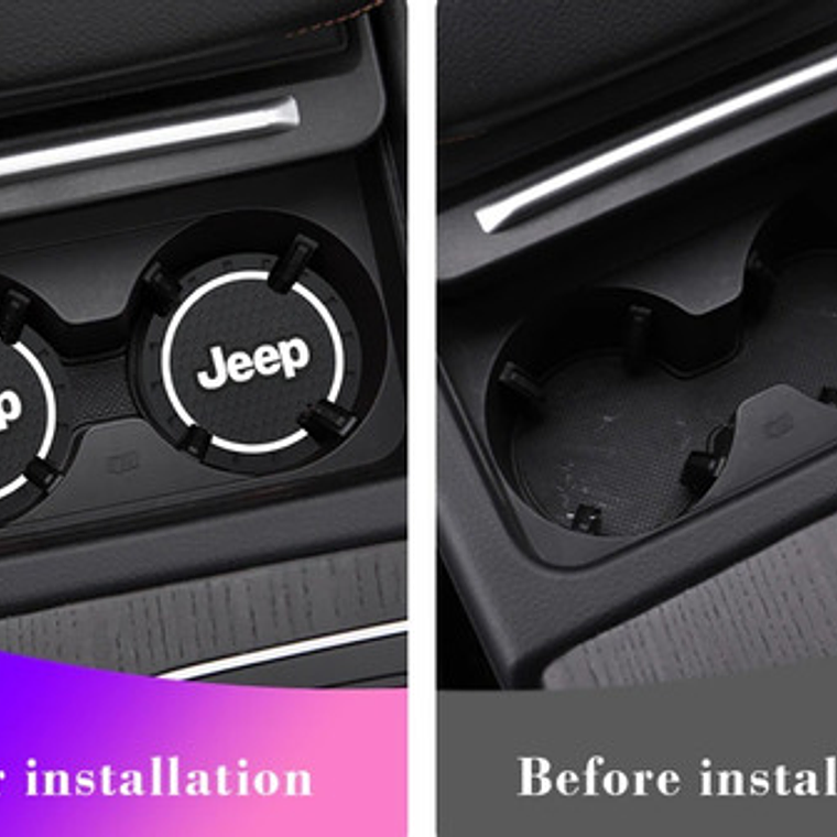 Posa Vasos Goma 7cm Diámetro Logo Jeep X 2 Unidades Santiago 3