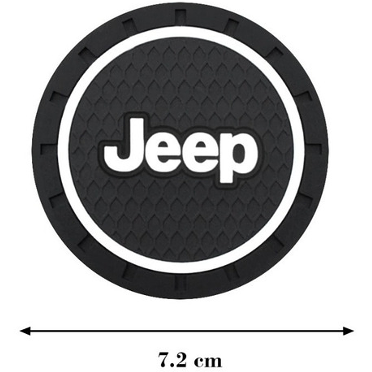 Posa Vasos Goma 7cm Diámetro Logo Jeep X 2 Unidades Santiago 7