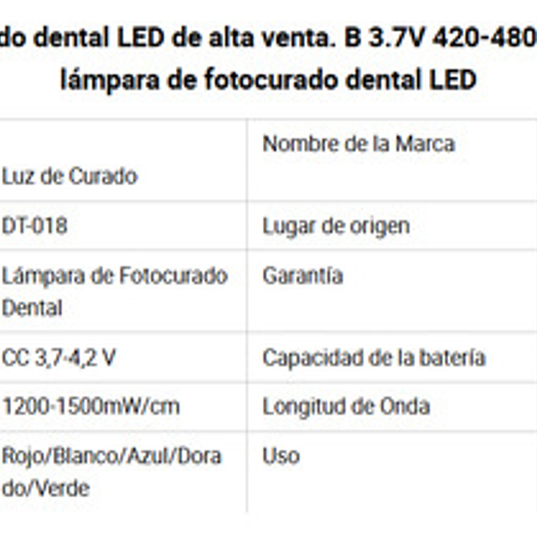 Lámpara Fotocurado Halógena Dental Tipo Pistola Calidad 7