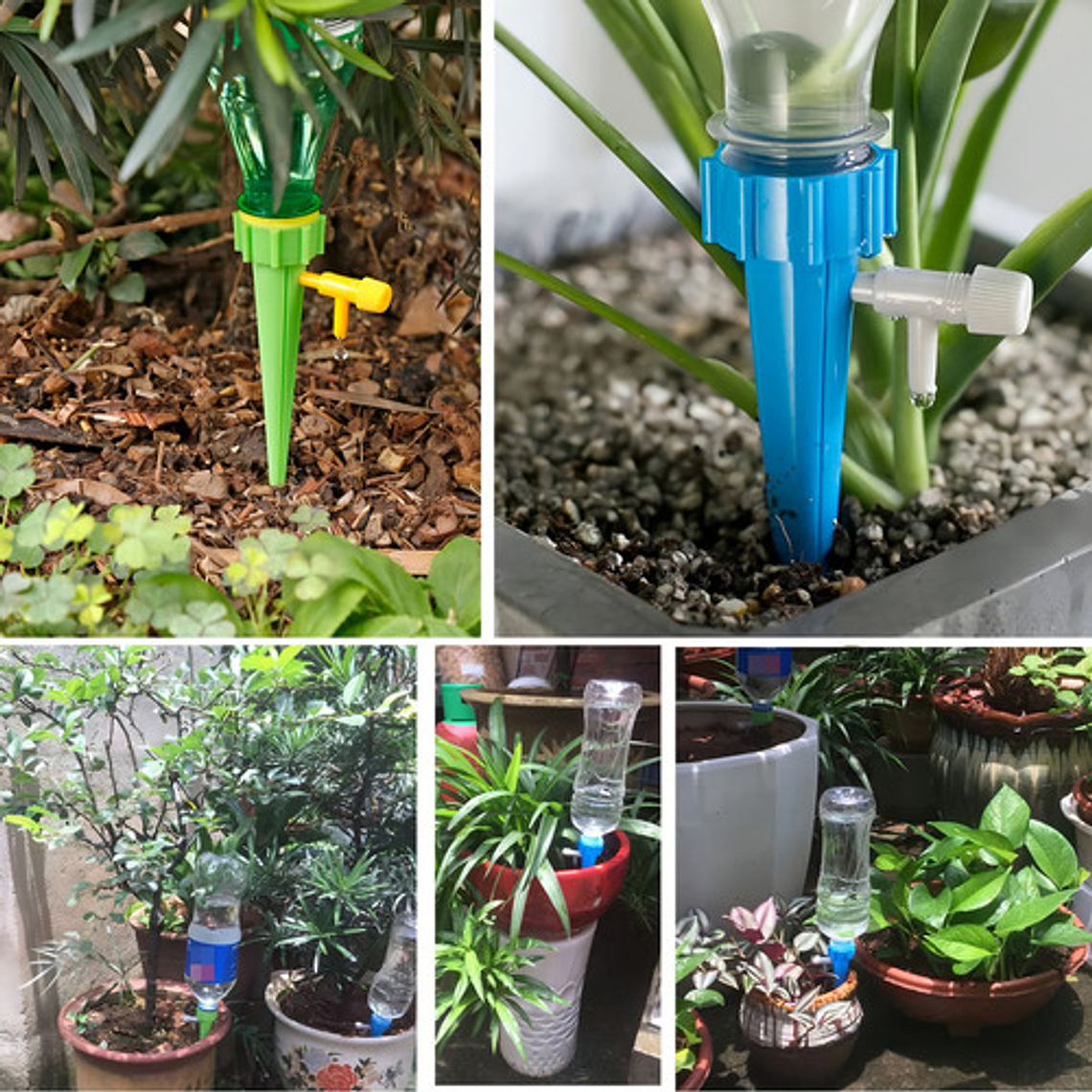 Estacas Riego Goteo Tlt Celeste 12 Uds Ajustable Para Botellas 3