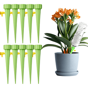 12 Estacas De Riego Por Goteo Cultivo Plantas Ecologico Color Verde Claro