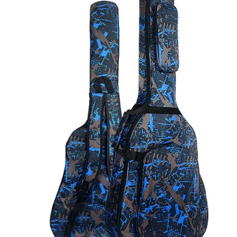 Funda Guitarra Acústica Music Style Estuche Express Color Azul 1