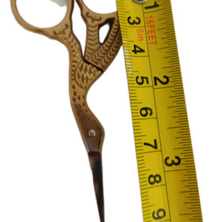 Tijera Ave Fénix Dorada Barberia O Cejas Profesional 9cms 3