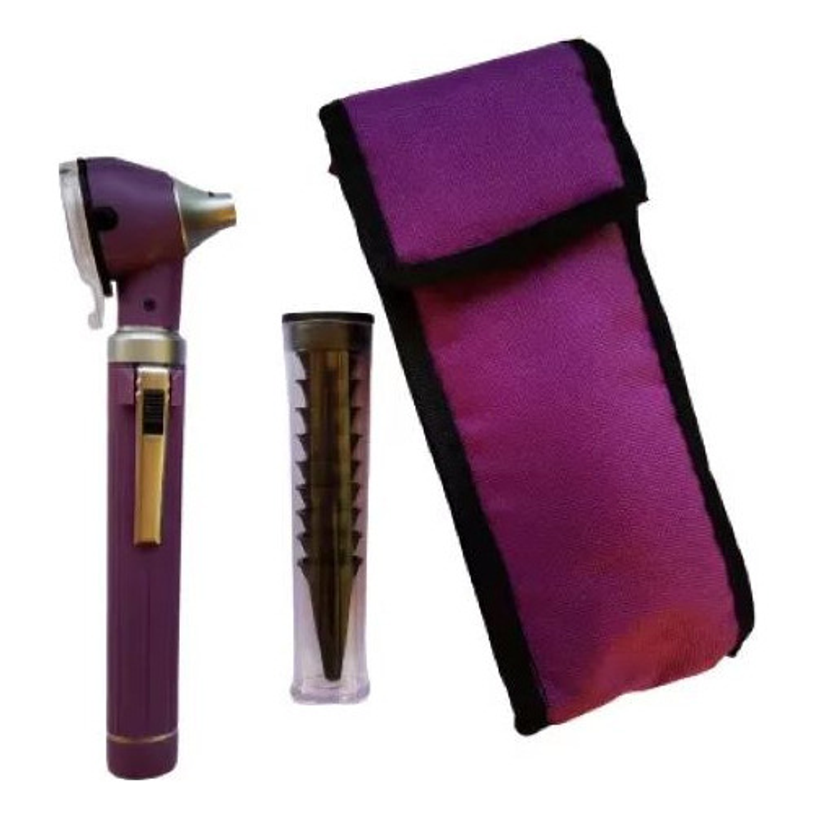 Otoscopio Led Optica +10 Conos Medico Reflejo Examen Colores Color Morado 1
