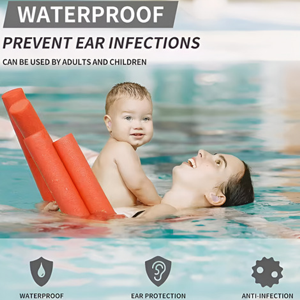 Tapones Oido Silicona Hipoalergénica Moldeable 3 Pares Stgo Color Transparente 2