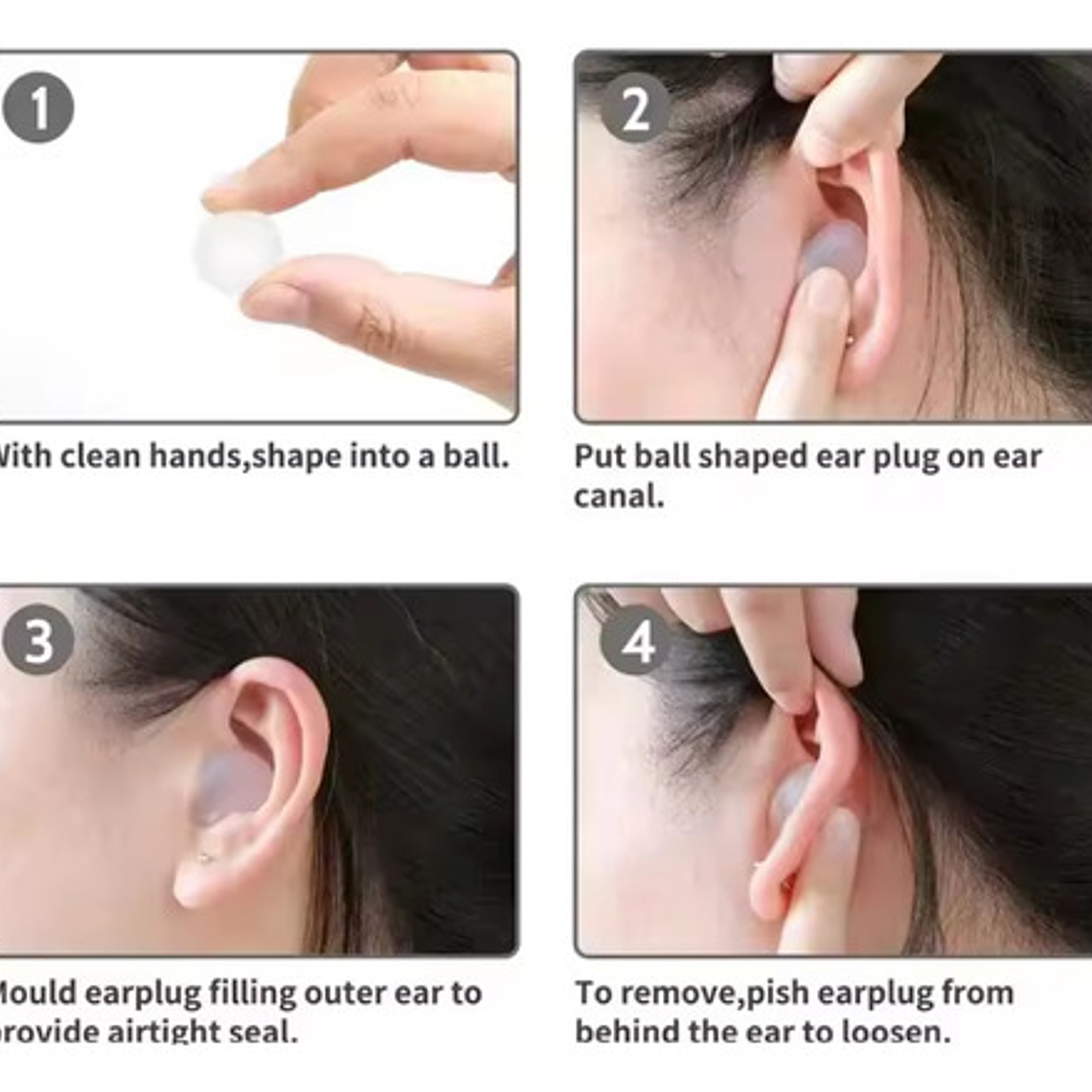 Tapones Oido Silicona Hipoalergénica Moldeable 3 Pares Stgo Color Transparente 4