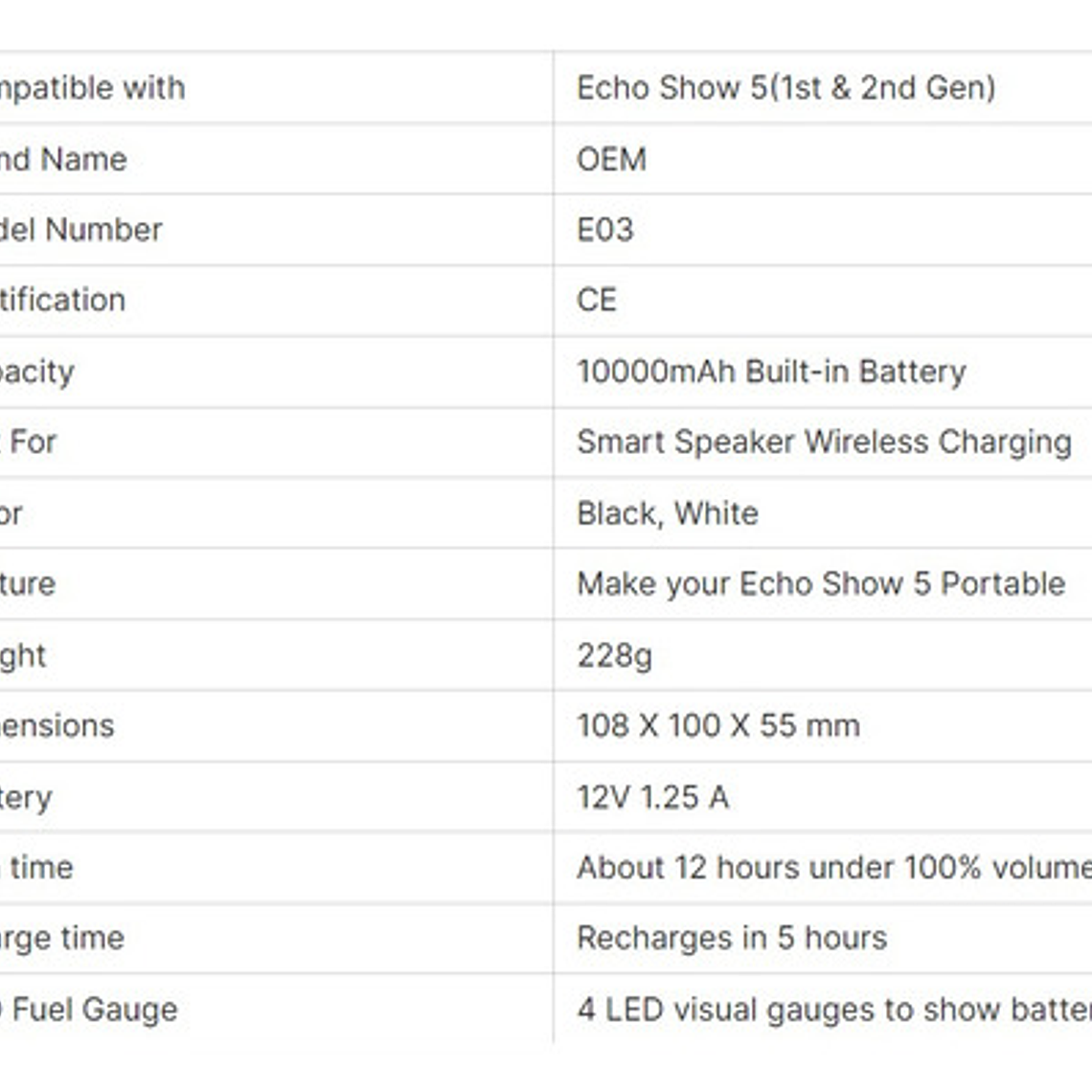 Inalámbrica Recargable Alexa Echo Show 5 Color Negro 7