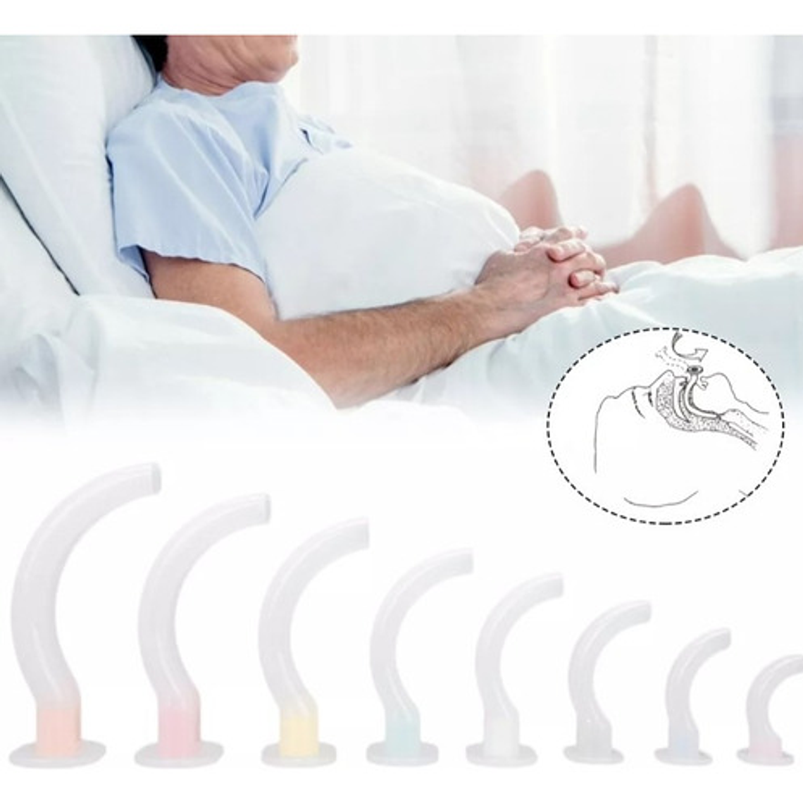 Set De Cánulas Orofaríngeas ( Mayo O Guedel) 8u En Caja Full 6