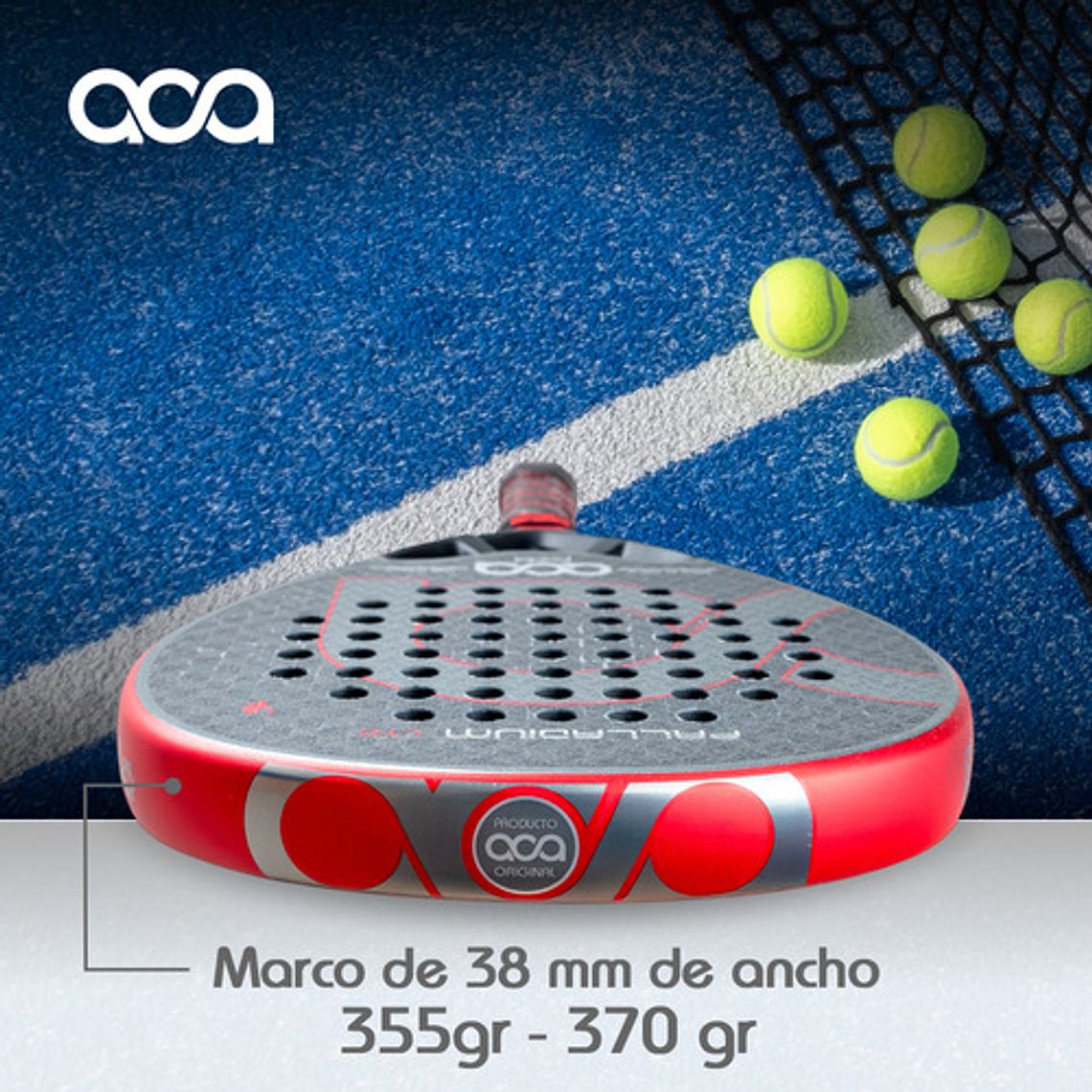 Pala De Pádel Aca Padel Palladium Ltd Color Negro Para Alto Rendimiento 10